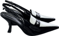 River Island X Olivia Attwood Black Monochrome Slingback Pointed Heels UK 4 EU 37 👠 - Reliked