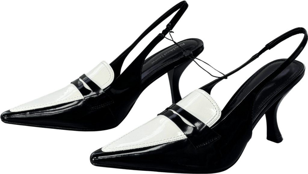 River Island X Olivia Attwood Black Monochrome Slingback Pointed Heels UK 6 EU 39 👠 - Reliked