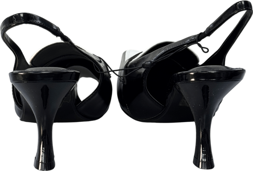 River Island X Olivia Attwood Black Monochrome Slingback Pointed Heels UK 6 EU 39 👠 - Reliked