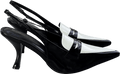 River Island X Olivia Attwood Black Monochrome Slingback Pointed Heels UK 6 EU 39 👠 - Reliked