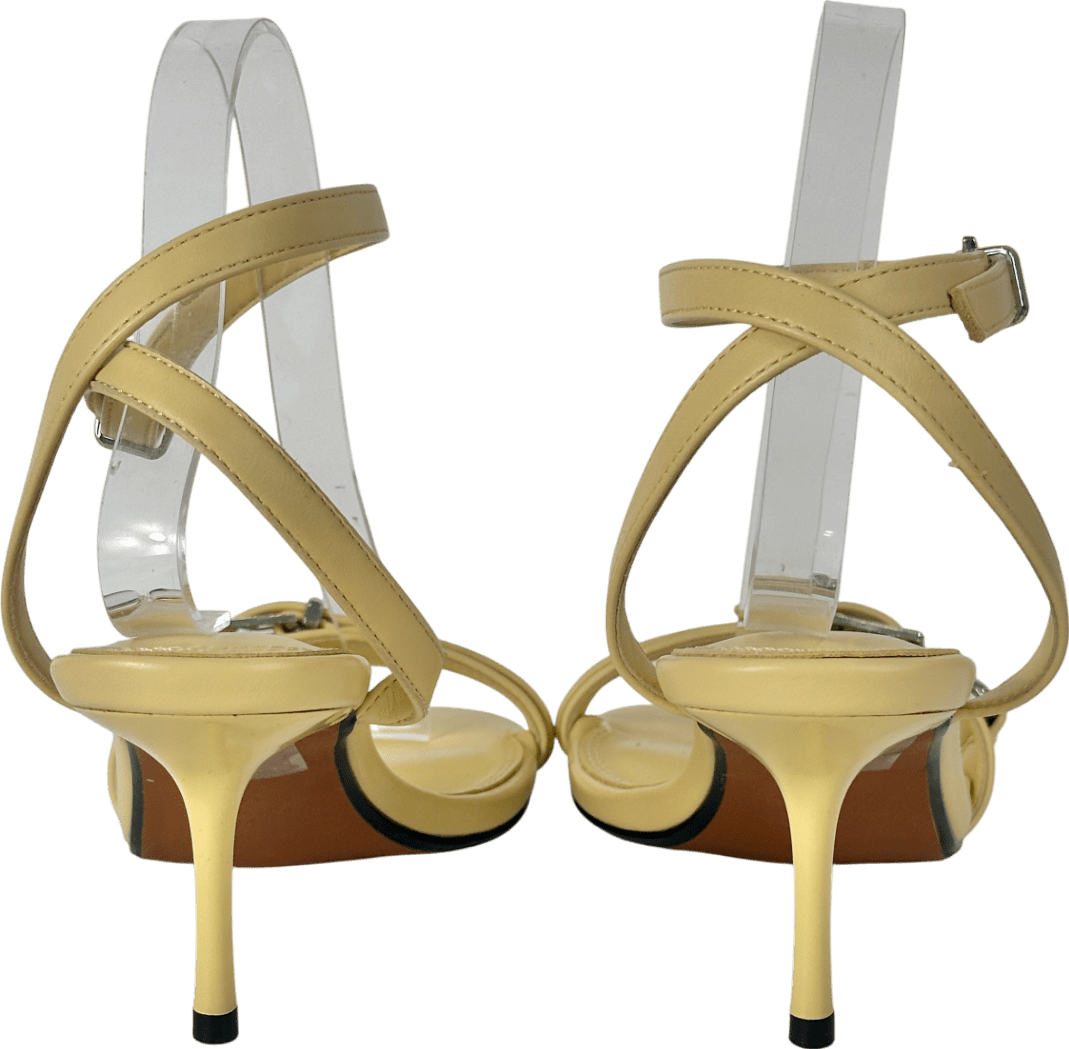 River Island Yellow Buckle Heeled Sandals UK 5 EU 38 👠 - Reliked