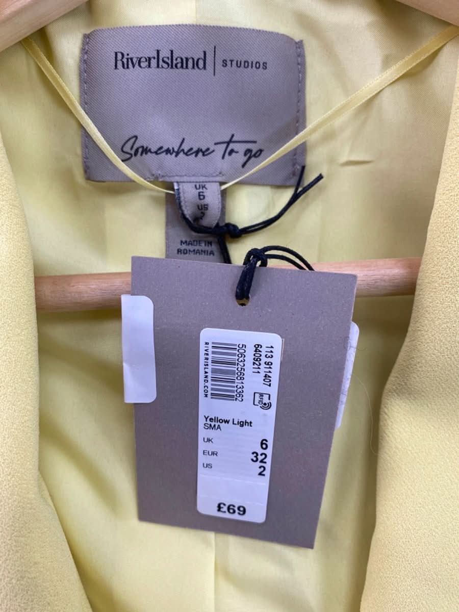 River Island Yellow Light Blazer UK 6 - Reliked