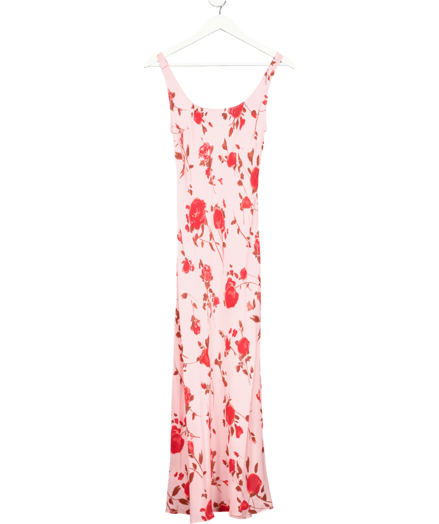 Rixo Pink Bondi Silk Midi Dress UK XXS - Reliked