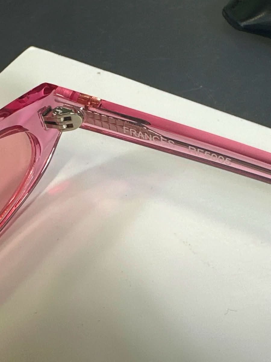 Roberi & Fraud Frances pink acetate Logo arm sunglasses - Reliked