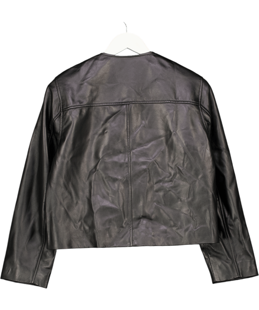 Rosae Paris Black Real Leather Cropped Jacket UK 6 - Reliked