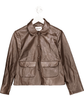 ROSAE PARIS Chocolate Brown Real Leather Jacket UK 6 - Reliked