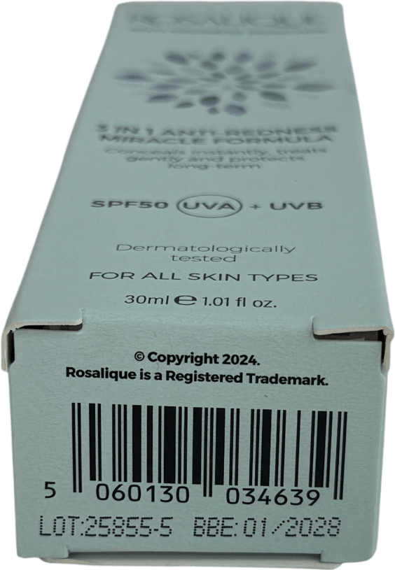 Rosalique 3 In 1 Anti Redness Miracle Formula Spf50 30ml - Reliked