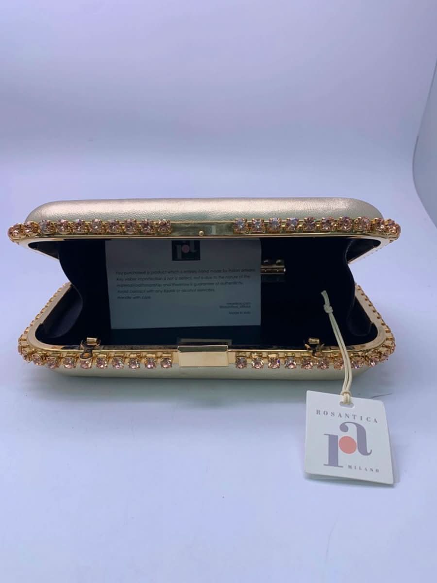 Rosantica Clio crystal - embellished leather clutch bag with shoulder chains - Reliked