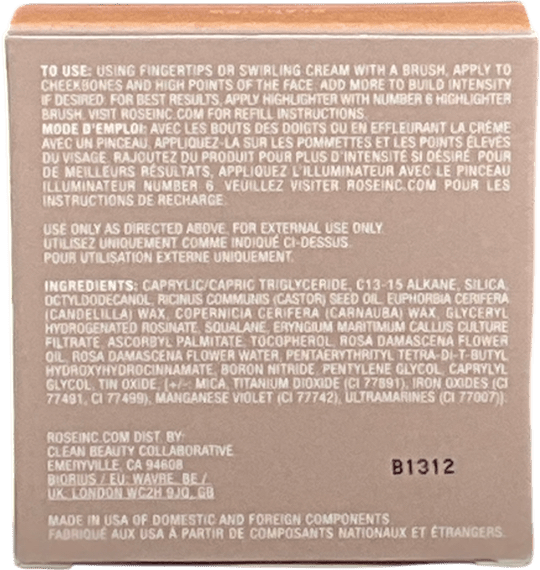 ROSE INC Solar Radiance Hydrating Cream Highlighter Glancing 5g - Reliked