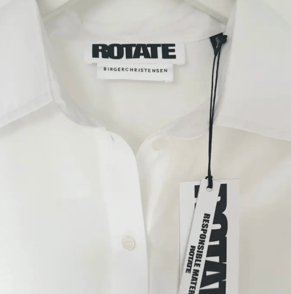 Rotate Birger Christensen White 100% Organic Cotton Poplin Oversized Shirt UK M - Reliked