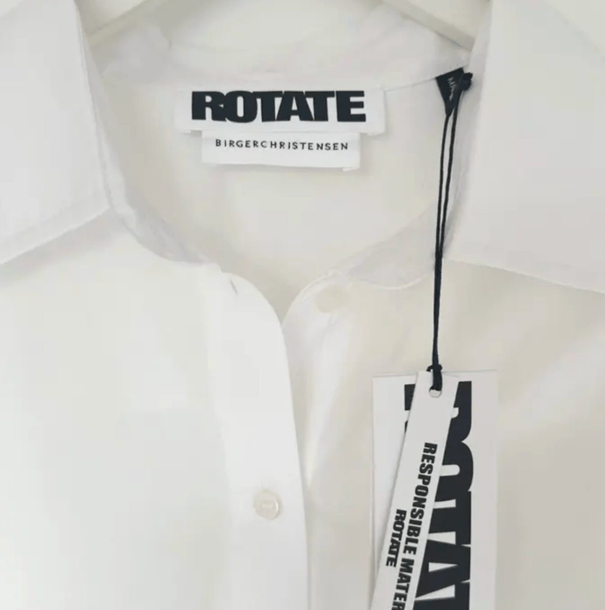 Rotate Birger Christensen White 100% Organic Cotton Poplin Oversized Shirt UK XS - Reliked