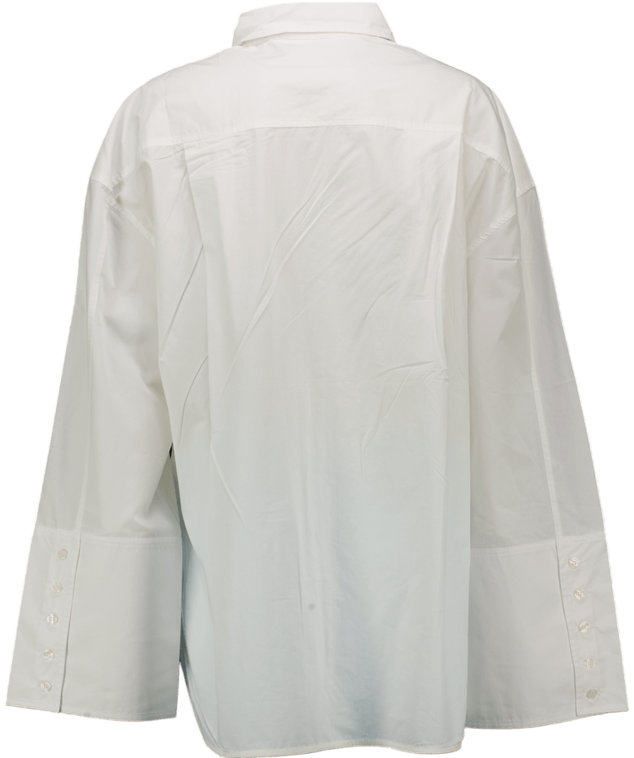 Rotate Birger Christensen White 100% Organic Cotton Poplin Oversized Shirt UK XS - Reliked