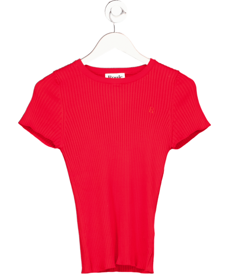 Rouje Paris Red Ribbed Knit T-shirt Fr40 UK 12 - Reliked