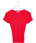 Rouje Paris Red Ribbed Knit T-shirt Fr40 UK 12 - Reliked