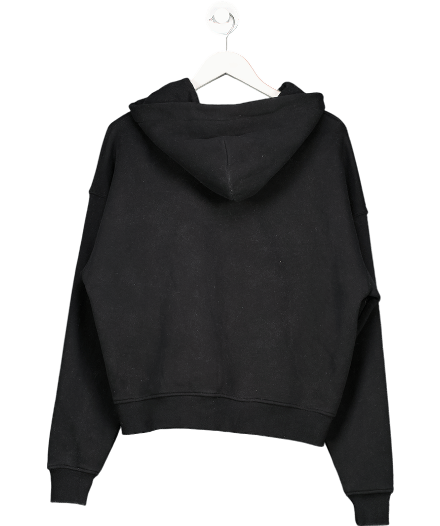 Ru & Rocka Black Varsity Oversized Zip Hoodie UK XS - Reliked
