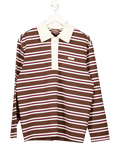 Ru & Rocka Brown Bronco Striped Polo UK S - Reliked