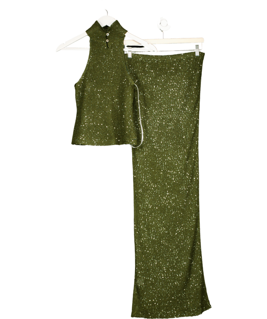 Ruched & Ready 2 - piece Meet Me There Green Co/ord Set UK XS/S - Reliked