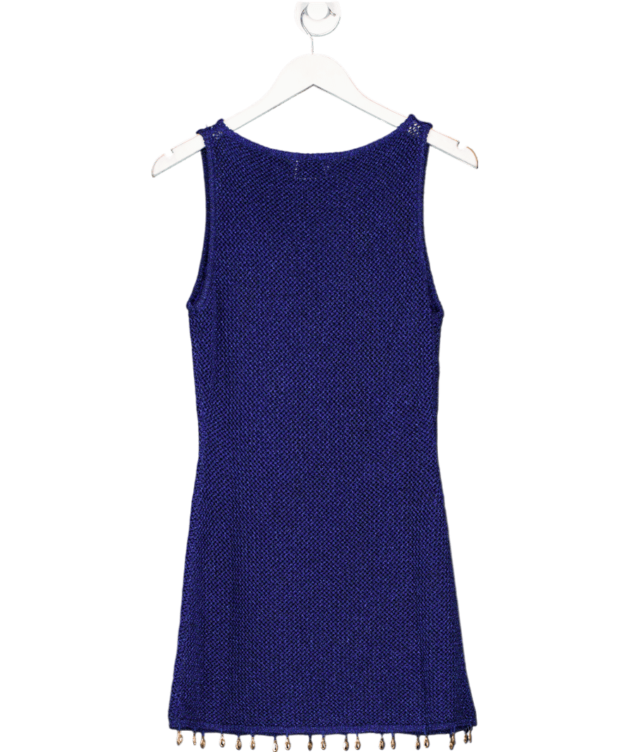 Runaway The Label Blue Ariya Sleeveless Mini Dress - Royal Metallic UK M - Reliked