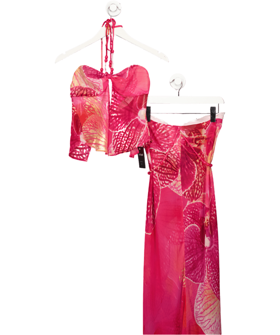 Runaway The Label Pink Floral Two Piece UK S - Reliked
