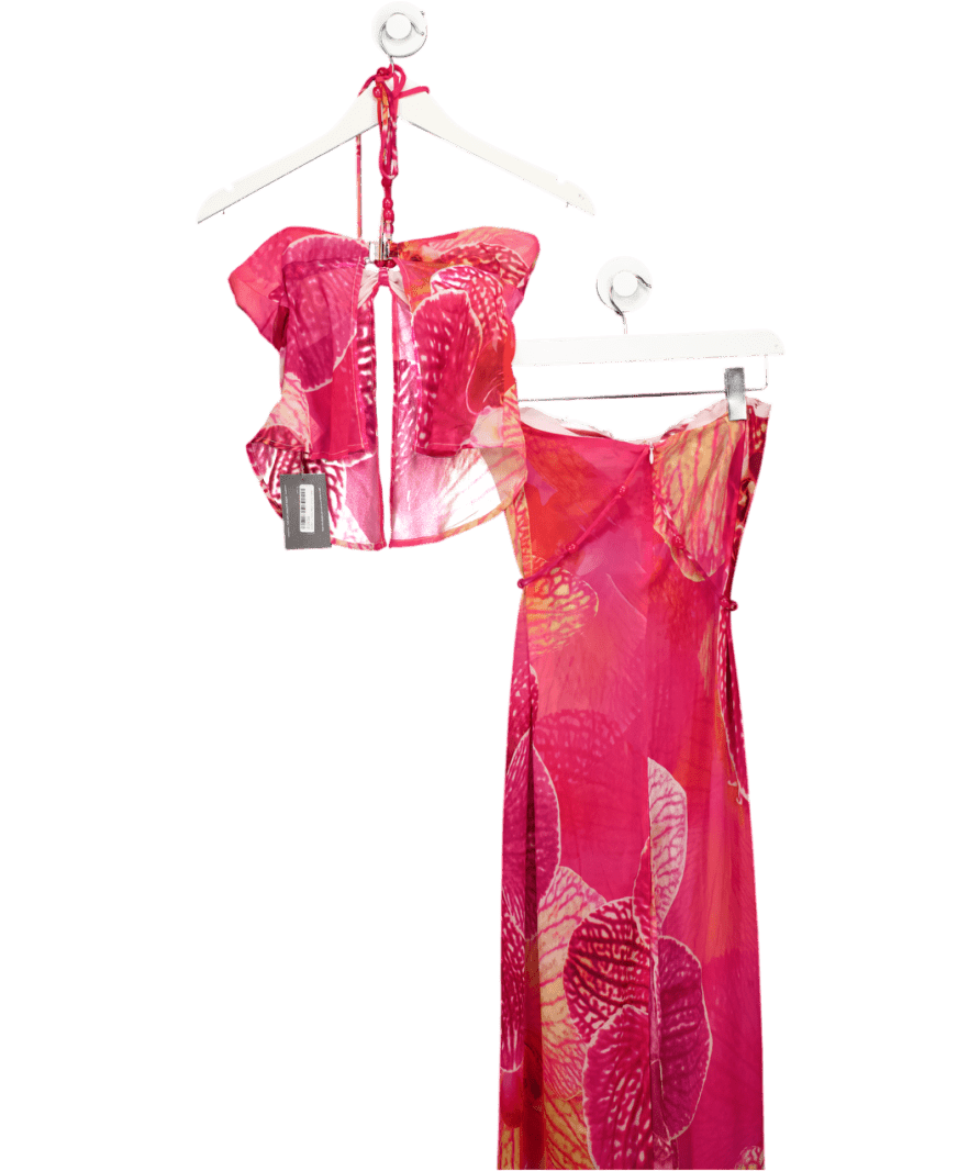 Runaway The Label Pink Floral Two Piece UK S - Reliked