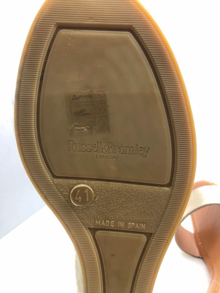 Russell & Bromley Metallic Gold Leather Wedge Sandals EU 41 UK 8 - Reliked