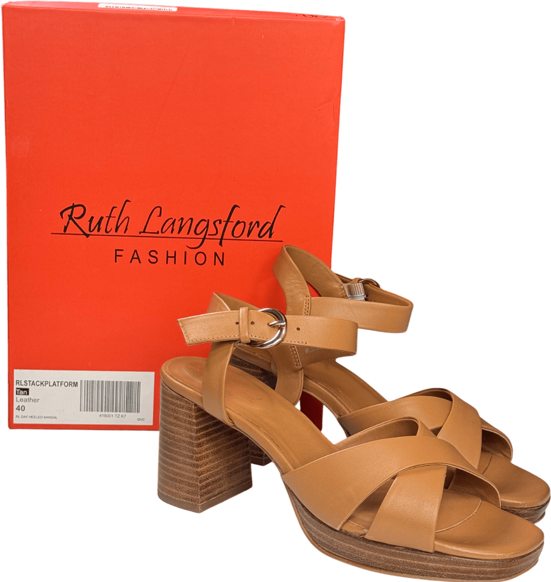 Ruth Langsford Beige Block Heel Sandal UK 7 EU 40 👠 - Reliked
