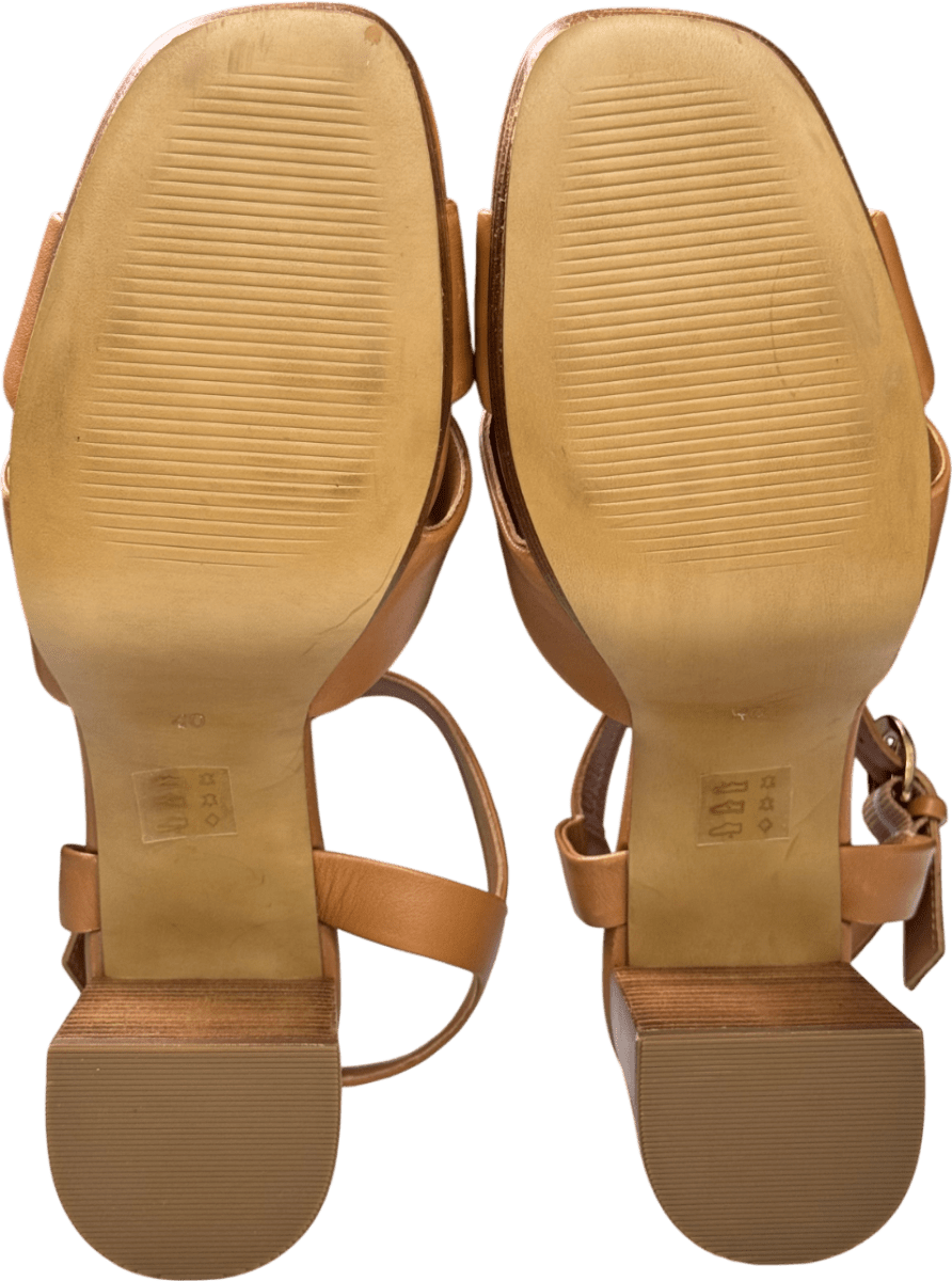 Ruth Langsford Beige Block Heel Sandal UK 7 EU 40 👠 - Reliked