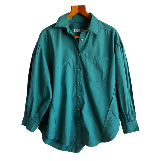 Free People Green Happy Hour Oversize Shirt UK L