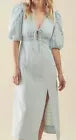 Free People Blue Slow Pace Midi Dress UK M