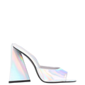 THE ATTICO Devon Metallic Silver Leather Mules UK 4 EU 37