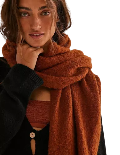 Free People Brown Rangeley Supersoft boucle Scarf