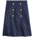J.CREW Blue Pleated-front Sailor Skirt In Stretch Linen Us4 UK 8