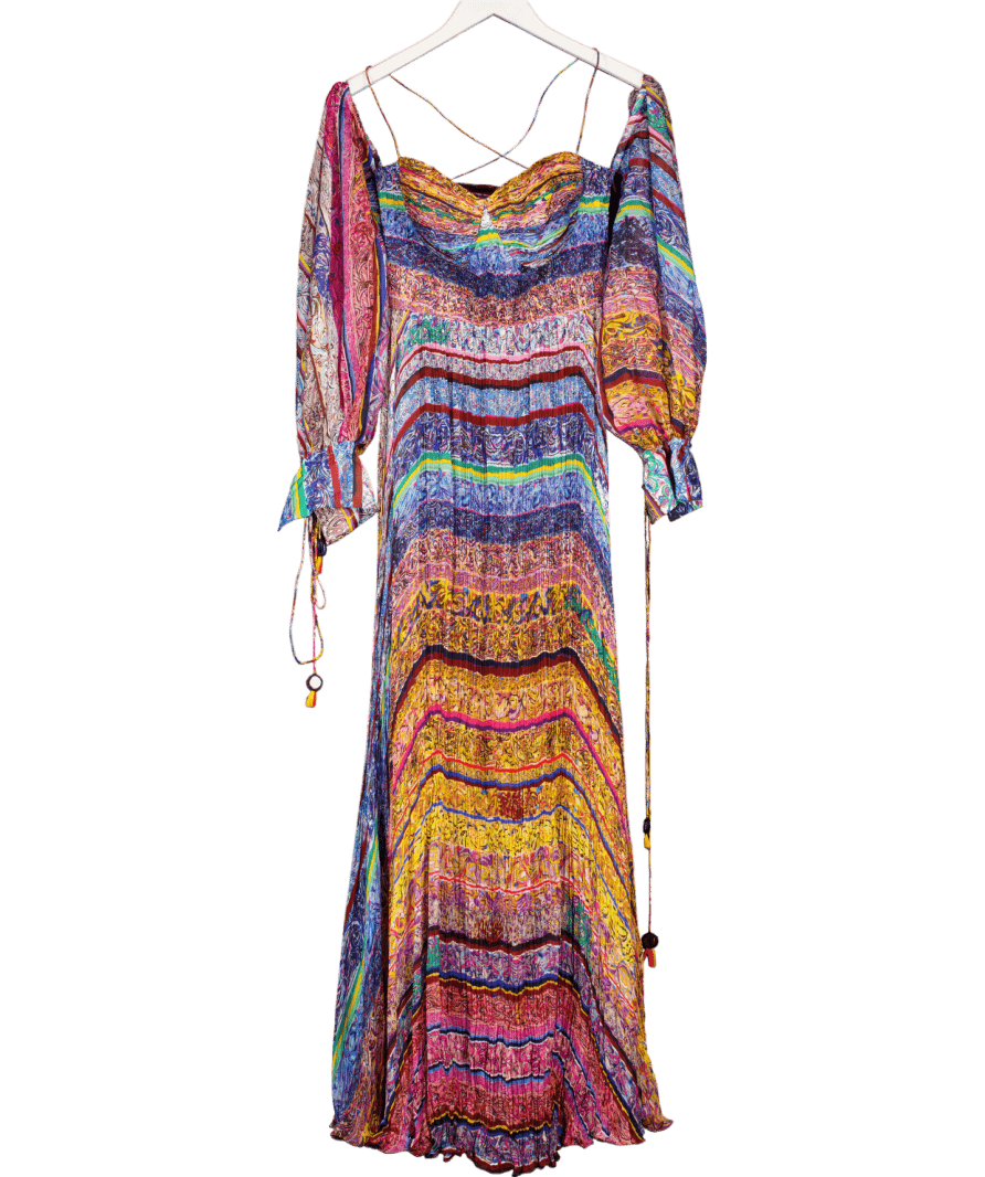 Saaksha & Kinni Multicoloured Multi Colour Block Print Dress UK S - Reliked