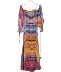 Saaksha & Kinni Multicoloured Multi Colour Block Print Dress UK S - Reliked