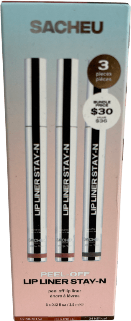 Sacheu Peel - off Lip Liner Stay - n Bestseller Bundle Muah - ve Pinked Hey - zel 3.5ml (3x) - Reliked