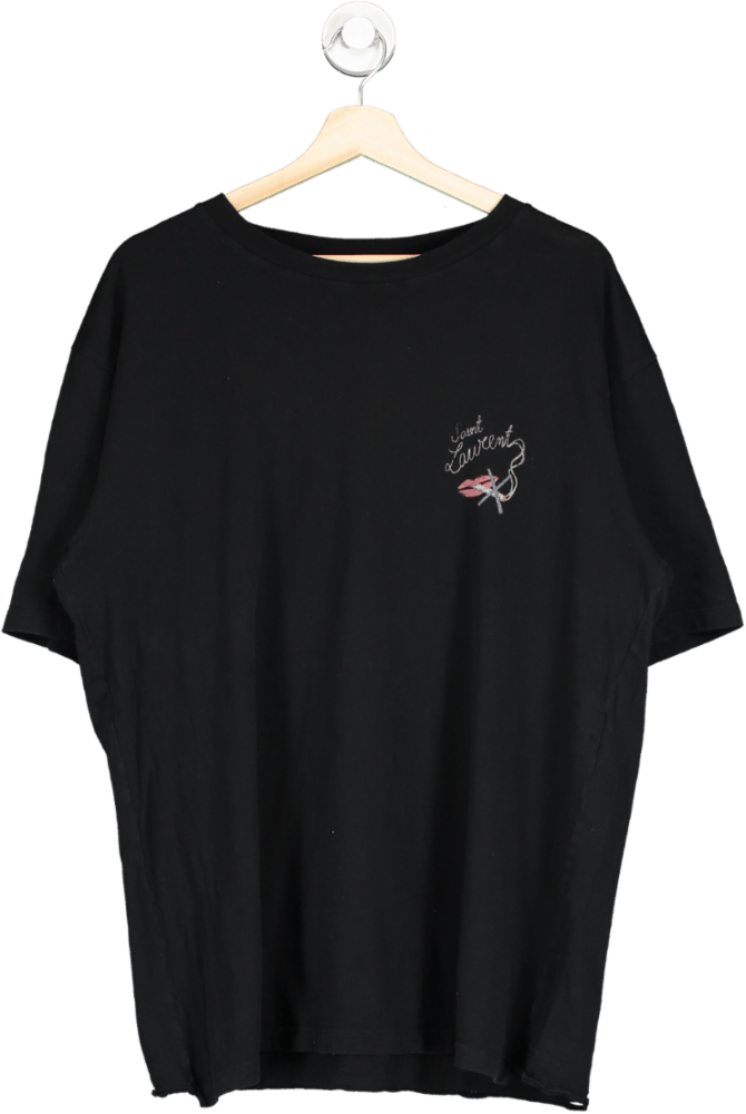 Saint Laurent Black Graphic Print T-Shirt XL - Reliked