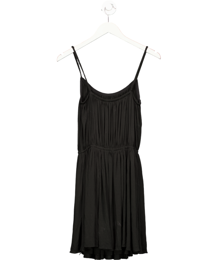 Saint Laurent Black Pleated Chiffon Lined Mini Dress UK XS - Reliked