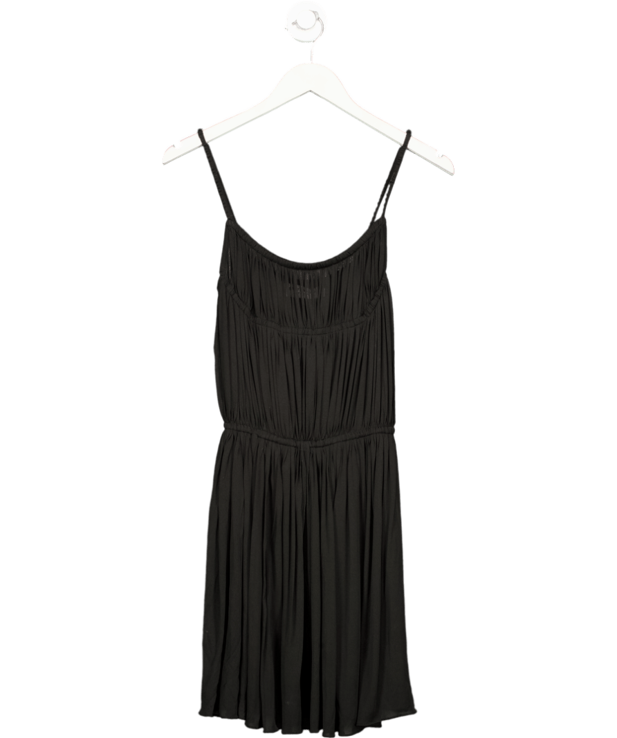 Saint Laurent Black Pleated Chiffon Lined Mini Dress UK XS - Reliked