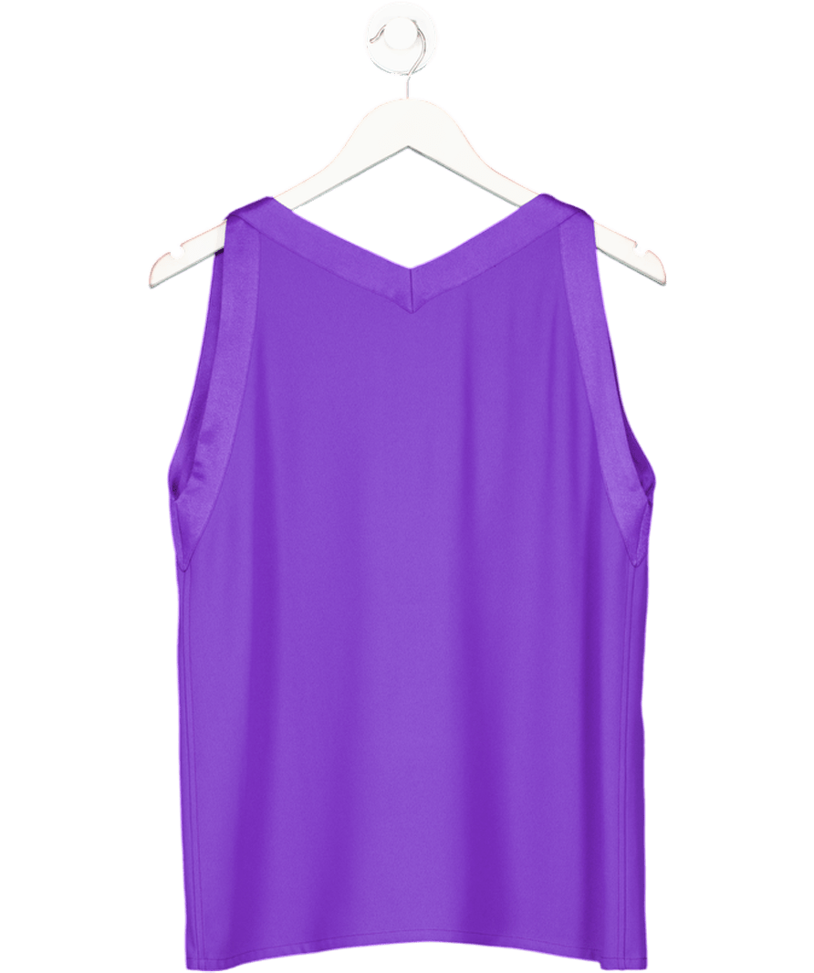 Saint Laurent Purple V - neck Sleeveless Crepe Top UK 14 - Reliked