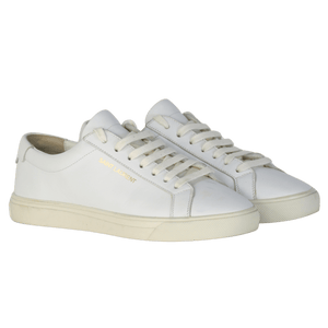 Saint Laurent Trainers - Classic White Leather  / Gold Logo    UK 2 EU 35