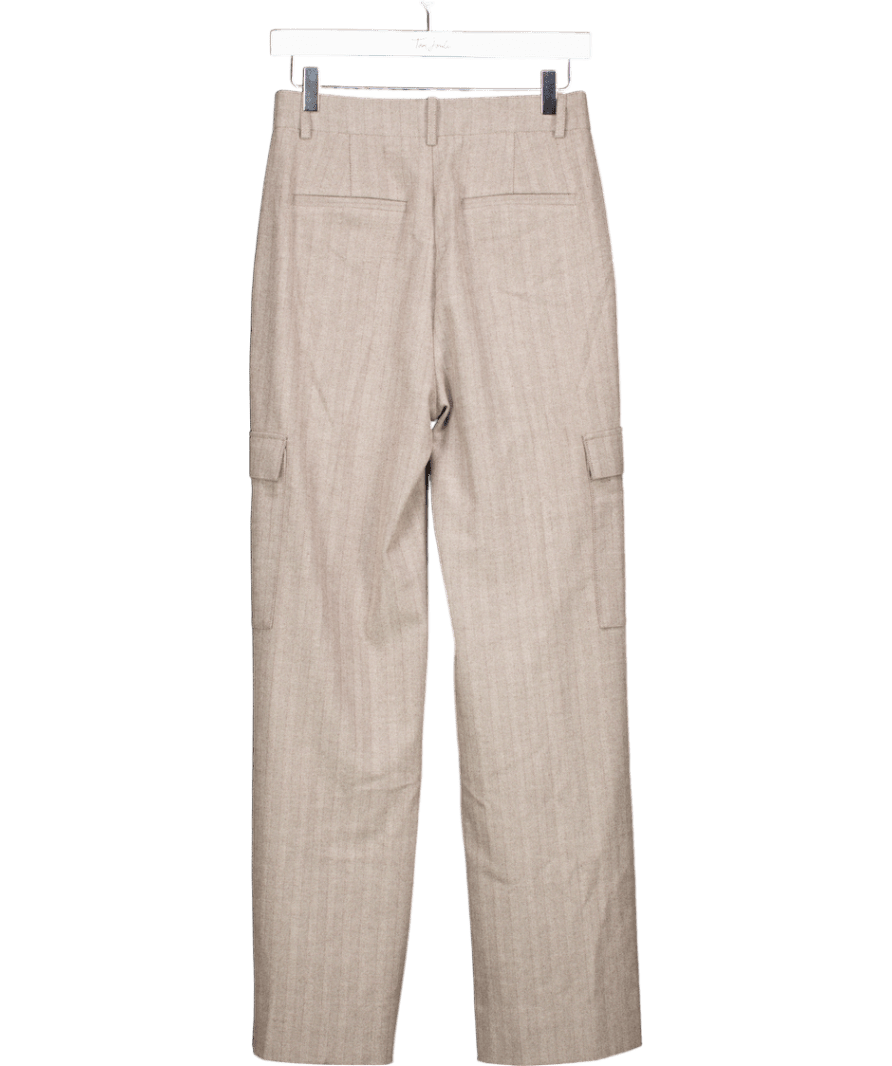Saint + Sofia Astrid Cargo Pant - Brown Herringbone UK 8 - Reliked