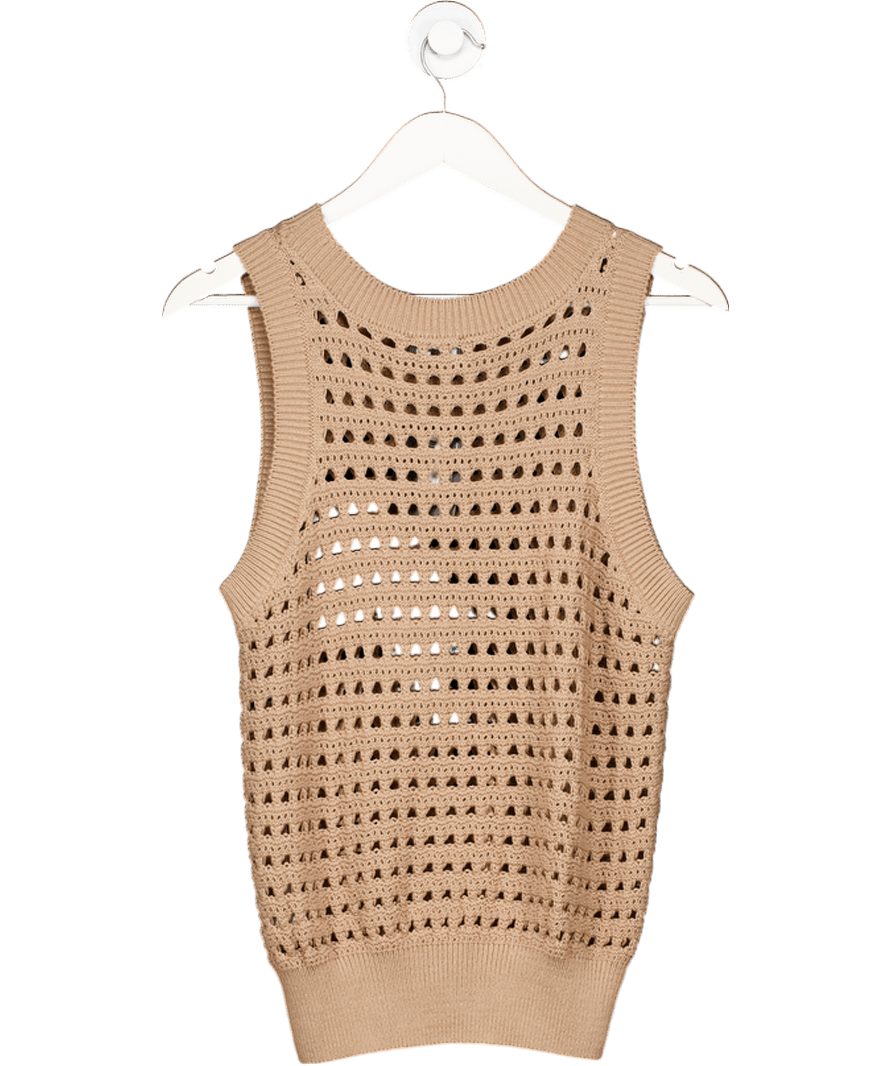 Saint + Sofia Beige Adler Sleeveless Knit - Camel UK S - Reliked