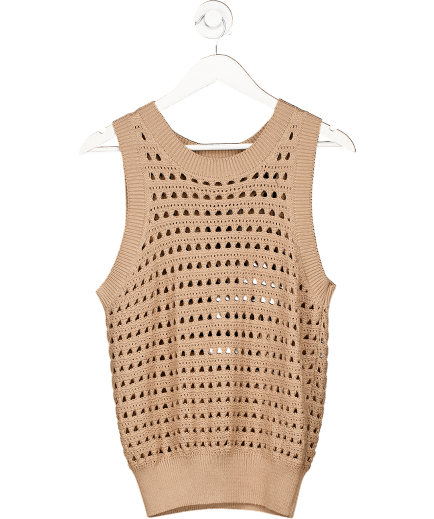 Saint + Sofia Beige Adler Sleeveless Knit - Camel UK S - Reliked