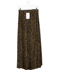 Saint + Sofia Brown Sutton Silky Midi Skirt - Ditsy Leopard UK 8 - Reliked