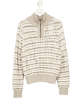 Saint + Sofia Ester Quarter Zip Knit - Beige UK M - Reliked