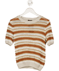 Saint + Sofia Orange Fearne Knitshort Sleeve - Rust Stripe UK XS - Reliked