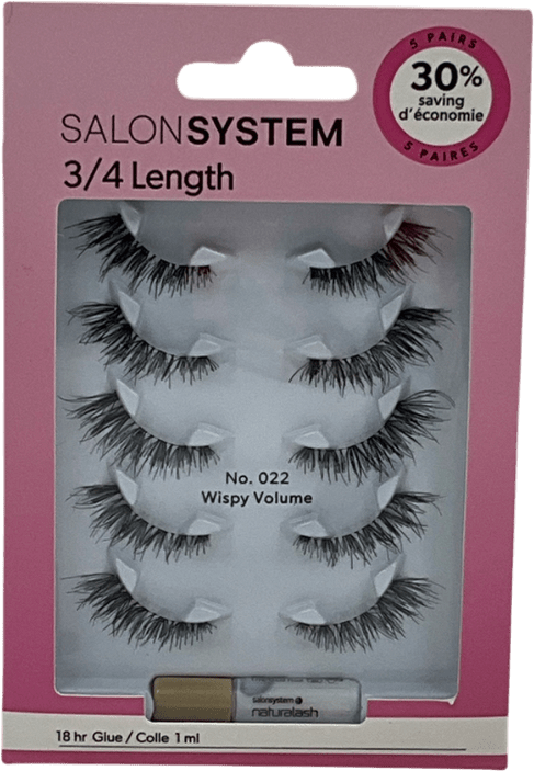 salon system 3/4 Length 022 Wispy Volume Lashes Multipack (5 Pairs) 022 Wispy Volume One size - Reliked