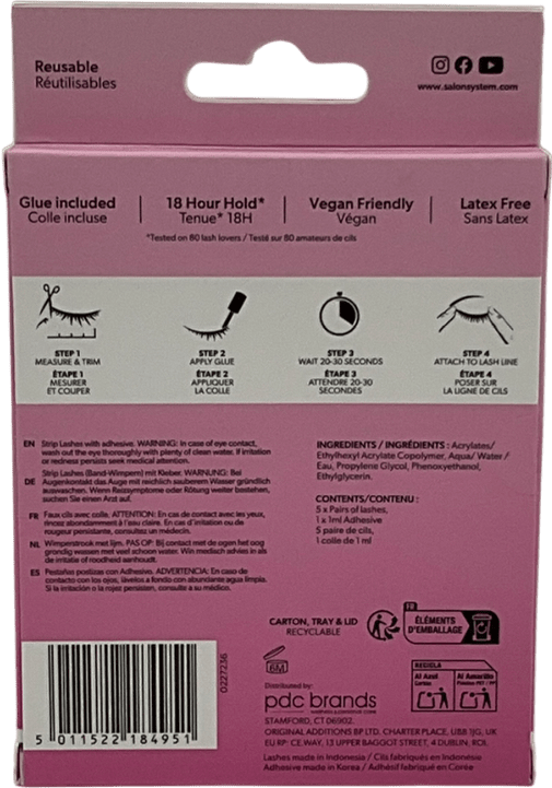 salon system 3/4 Length 022 Wispy Volume Lashes Multipack (5 Pairs) 022 Wispy Volume One size - Reliked