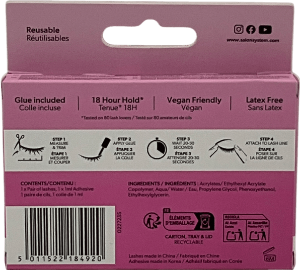 salon system Natural Wispy Light Strip Lashes Black 132 One size - Reliked