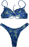 Salty Little Things Blue Floral 2 - piece Bikini Set - Top Uk M Bottoms UK S - Reliked